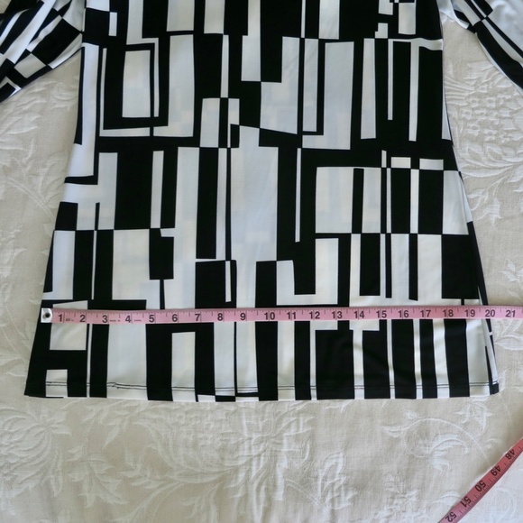 Alfani Black and White Slit Sleeve Tunic Top Size XS - Picture 13 of 13